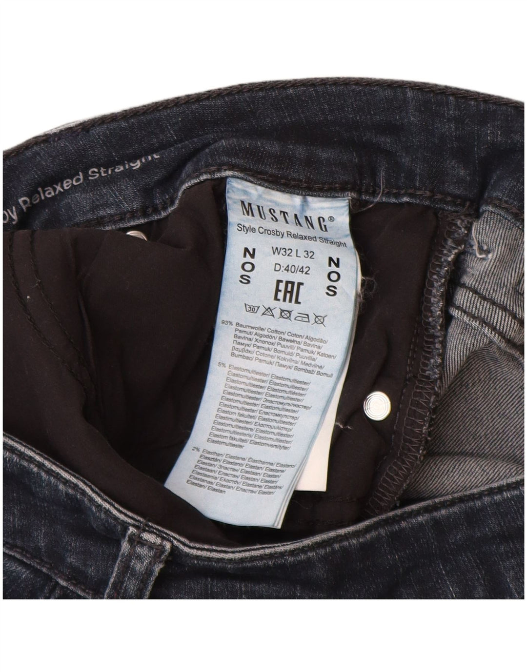 MUSTANG Dame Relaxed Fit Straight Jeans W32 L32 Marineblå Bomuld