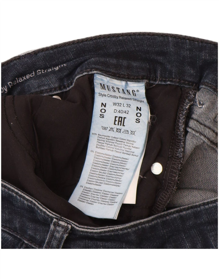 MUSTANG Dame Relaxed Fit Straight Jeans W32 L32 Marineblå Bomuld