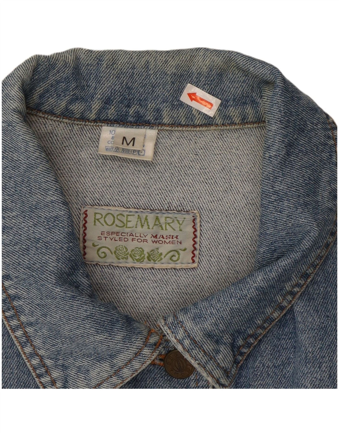 ROSEMARY Womens Crop denimjakke UK 14 Medium Blue Bomuld