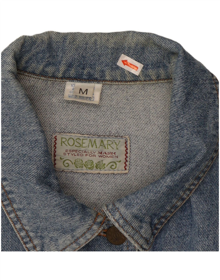 ROSEMARY Womens Crop denimjakke UK 14 Medium Blue Bomuld