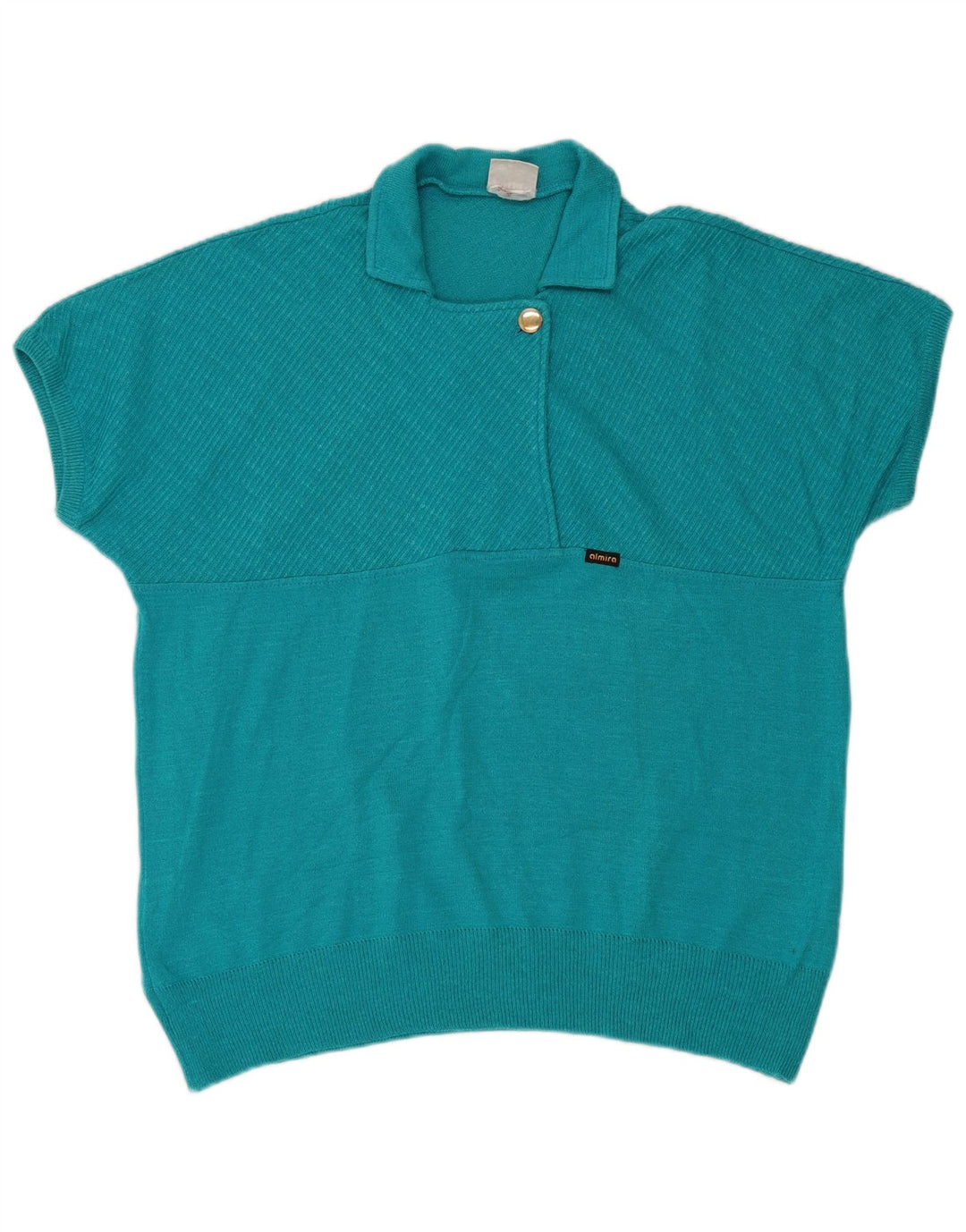 Almira Dame Kortærmet Polo Neck Jumper Sweater IT 44 Medium Blue