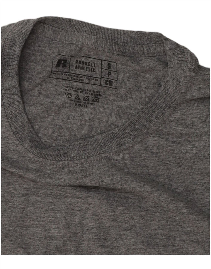 RUSSELL ATHLETIC Herre T-Shirt Top Lille Grå Flecked Polyester