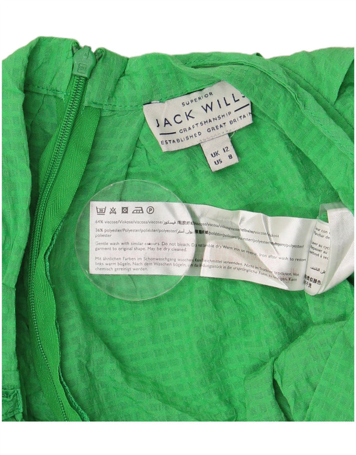 Jack Wills Womens Flared Skirt UK 12 Medium W28 Green Geometric Viscose