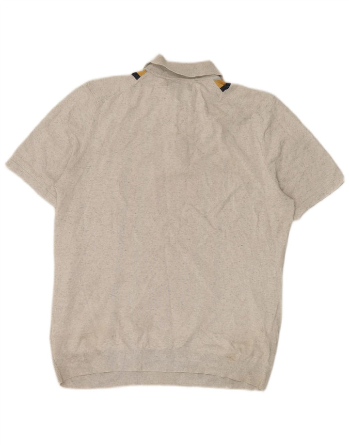 Marks & Spencer Poloshirt til mænd, stor gråstribet bomuld