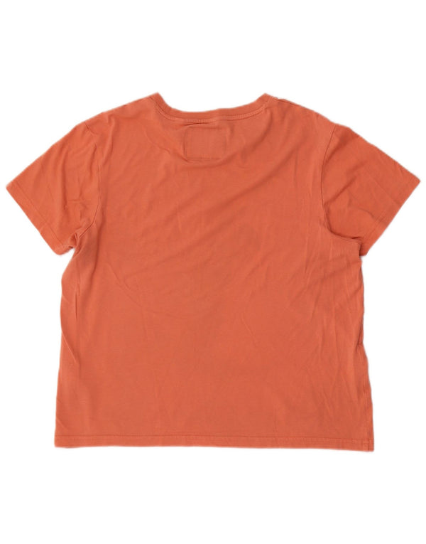 Jack Wills Womens Oversized Graphic T-Shirt Top UK 10 Small Orange Cotton