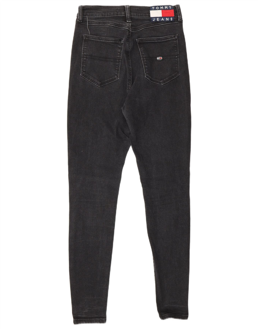 TOMMY HILFIGER Dame Skinny Jeans W28 L30 Sort Bomuld