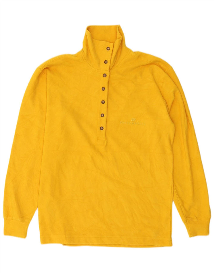 Belfe & Belfe Dame Oversized Button Neck Fleece Jumper UK 10 Small Yellow