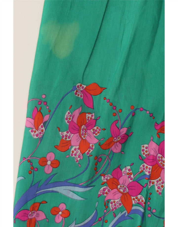 Vintage Kvinders Flared Skirt W28 Medium Green Floral