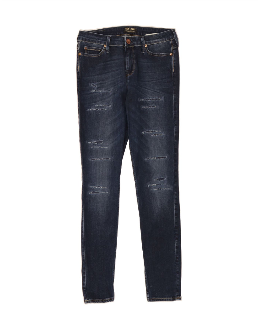 LEE Womens Distressed Skinny Jeans W30 L31 Navy Blue Cotton Vintage Lee and Second-Hand Lee from Messina Hembry 
