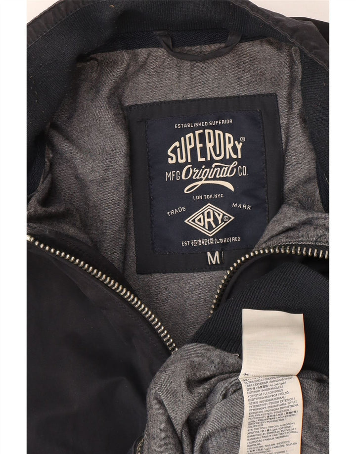 Superdry Bomberjakke til mænd UK 38 Medium Navy Blue Polyester
