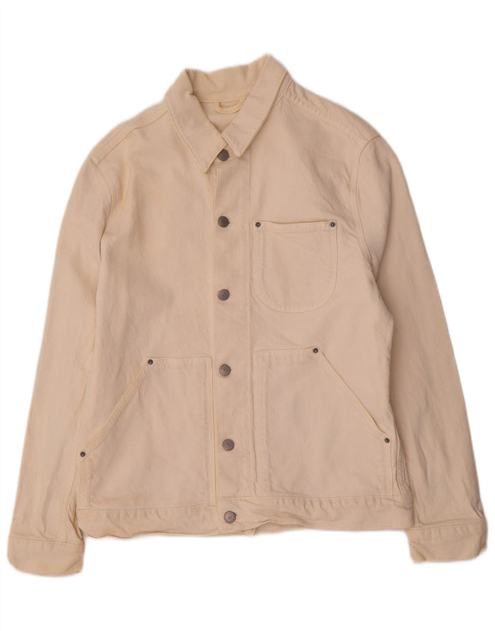 Zara Herre Denim Jacket UK 38 Medium Beige Lyocell