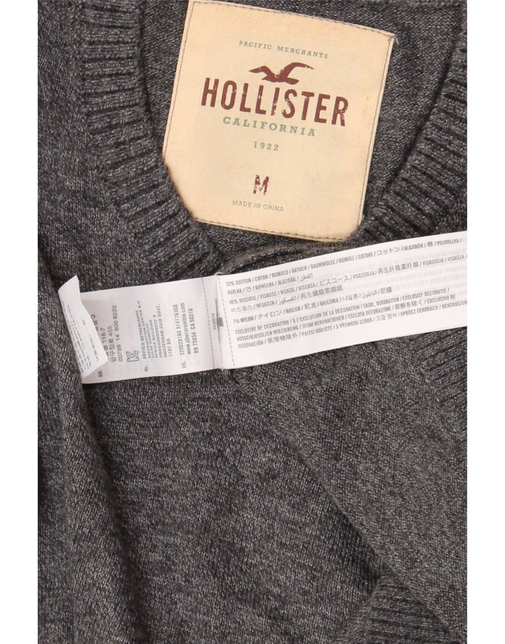 Hollister Herre V-hals sweater mellemgrå bomuld