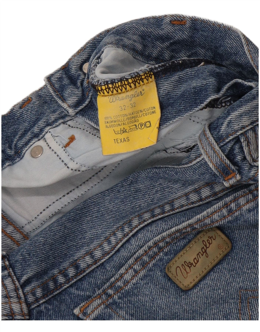 WRANGLER Herre Texas Straight Jeans W32 L32 Blå Bomuld