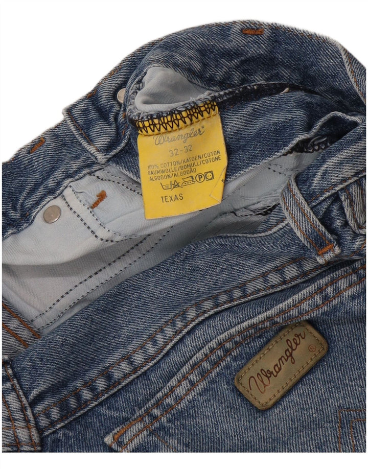 WRANGLER Herre Texas Straight Jeans W32 L32 Blå Bomuld