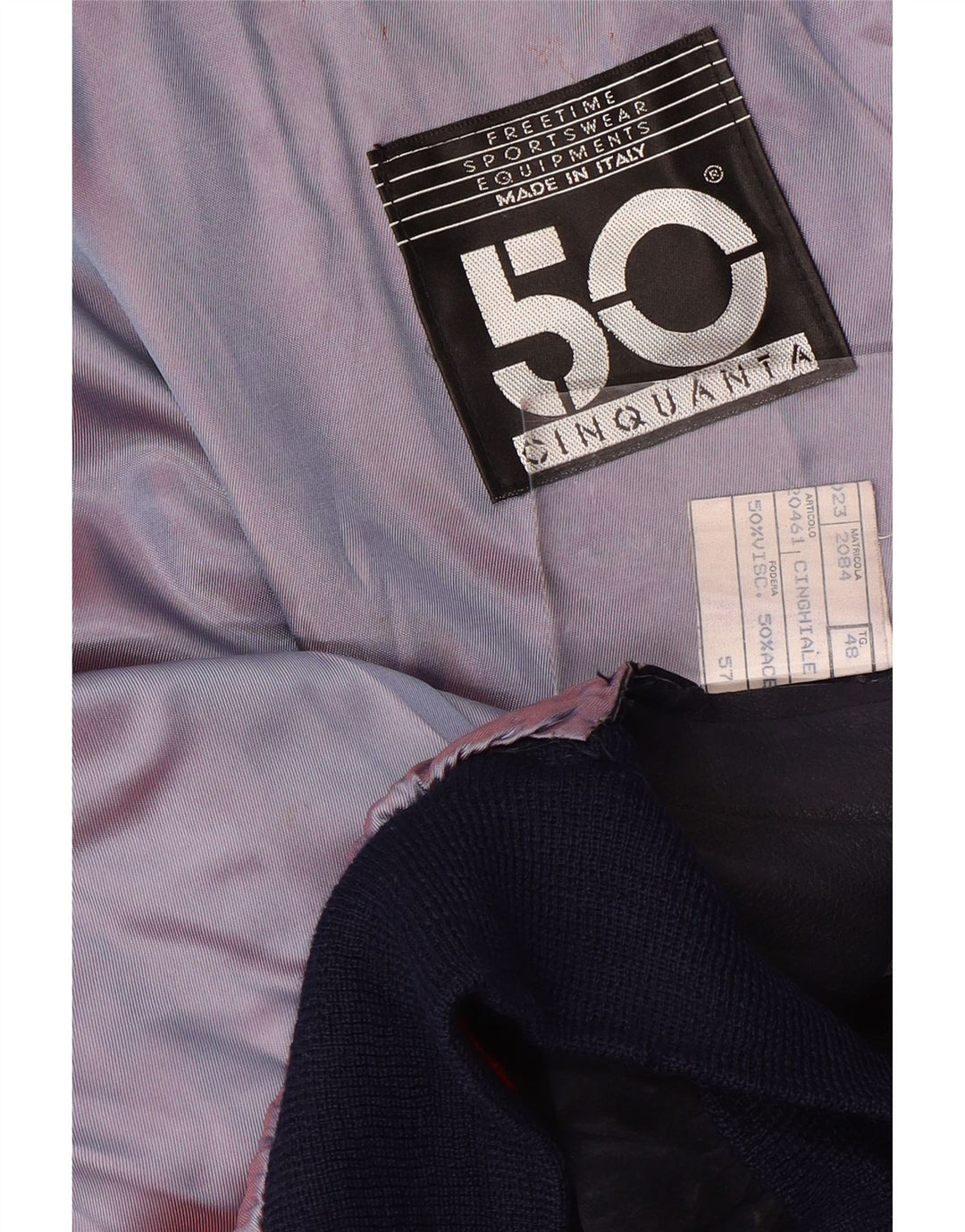 Cinquanta Herre Ruskind Bomber Jacket IT 48 Medium Navy Blue Læder