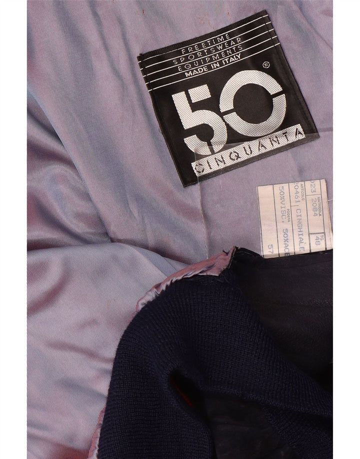 Cinquanta Herre Ruskind Bomber Jacket IT 48 Medium Navy Blue Læder