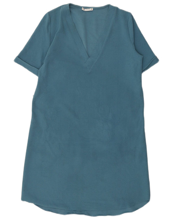 Zara Womens Oversized Shift Dress UK 10 Small Blue