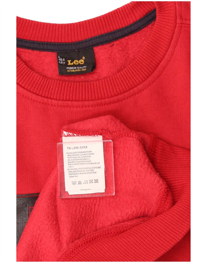 Lee Boys Crew Neck Jumper Sweater 13-14 År Rød Bomuld
