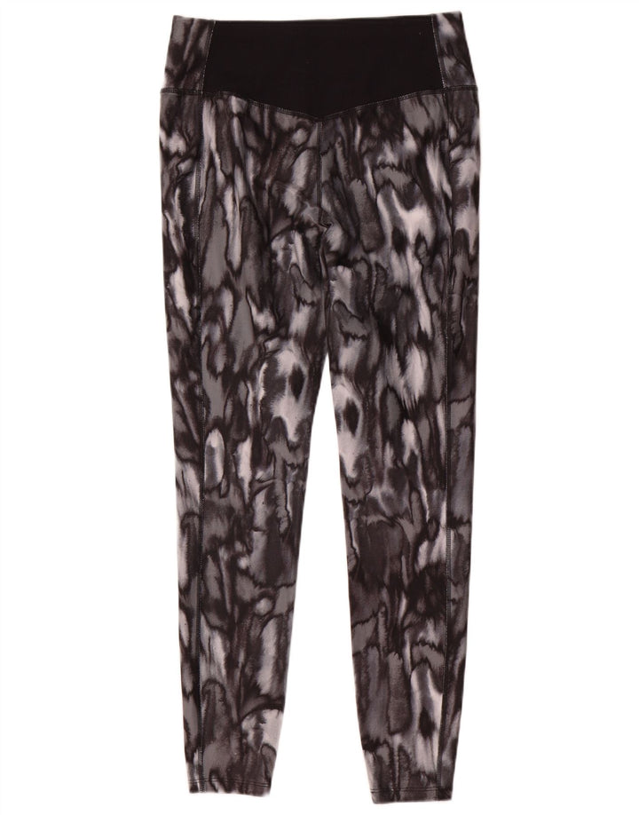 Nike Dame Dri Fit Leggings UK 14 Medium Grey Animal Print