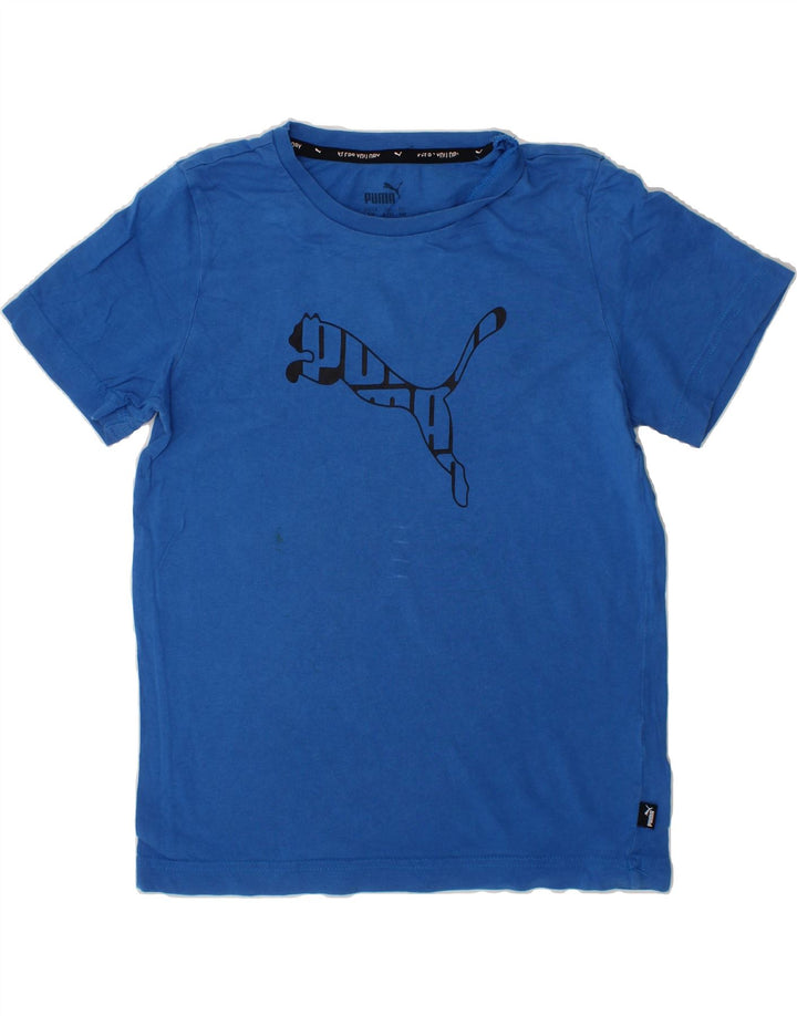 PUMA Boys Graphic T-Shirt Top 9-10 Years Blue Vintage Puma and Second-Hand Puma from Messina Hembry 