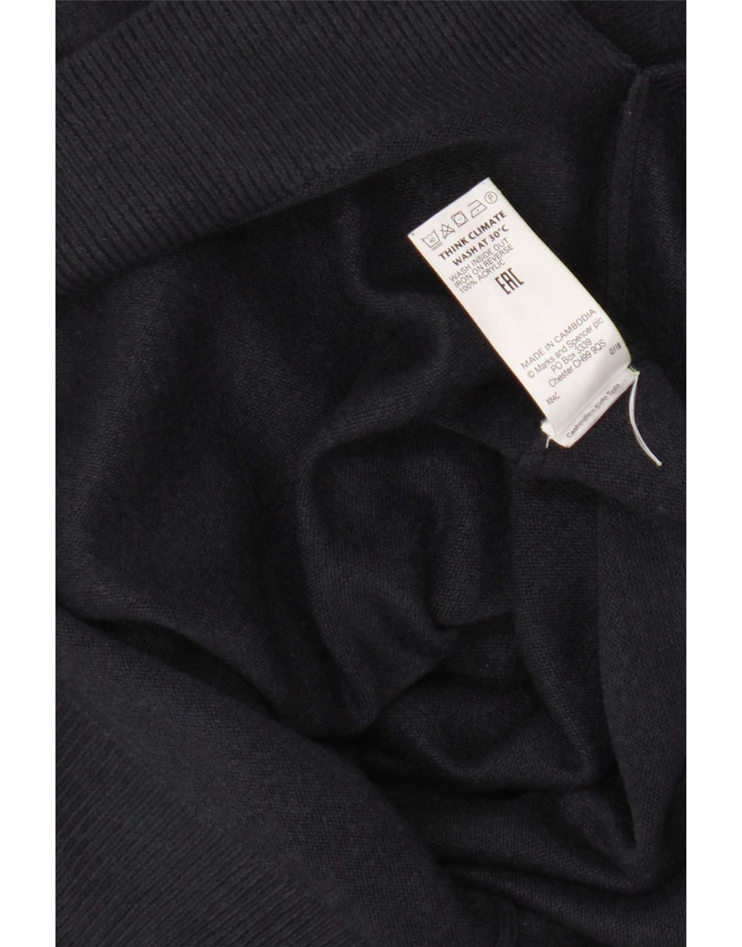 Marks & Spencer Dame sweater med rund hals DK 10 Small Navy Blue