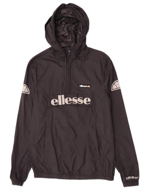 Ellesse Herre Hætte Anorak Regnjakke UK 34 XS Sort Polyamid