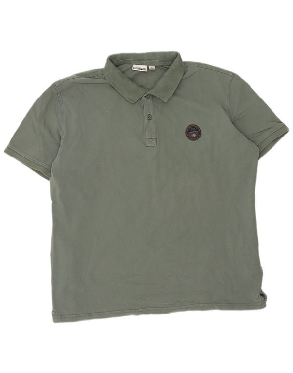 Napapijri Herre grafisk poloshirt 2XL Grøn bomuld