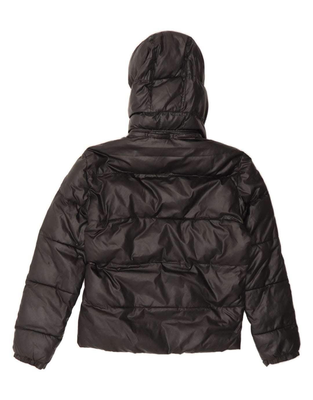 GURU Womens Hooded Padded Jacket UK 10 Small Black Polyester Vintage Guru and Second-Hand Guru from Messina Hembry 