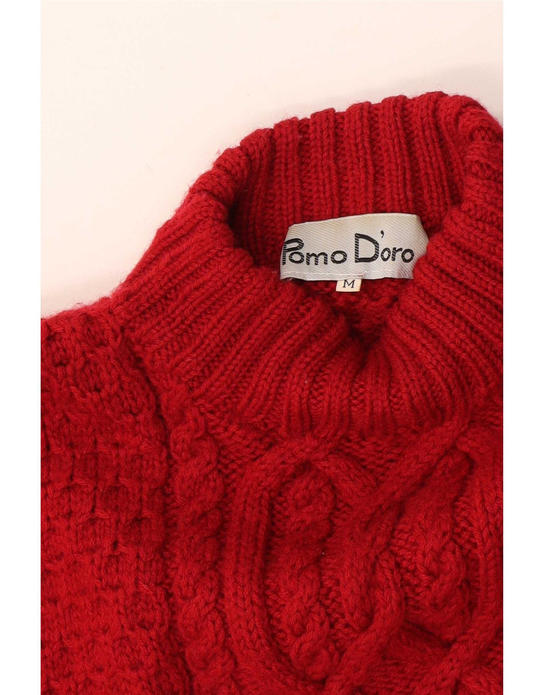 Pomodoro Dame Turtle Neck Jumper Sweater UK 14 Medium Rød