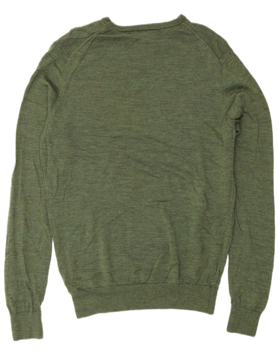 Zara Herre Boat Neck Jumper Sweater Medium Green Wool