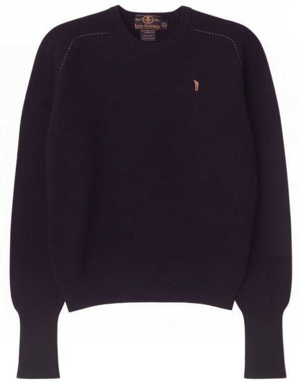 John Ashfield Dame Boat Neck Jumper Sweater IT 48 XL Navy Blue Wool