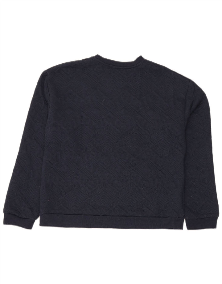 Zara Herre Sweatshirt Jumper Small Navy Blue Argyle/Diamond