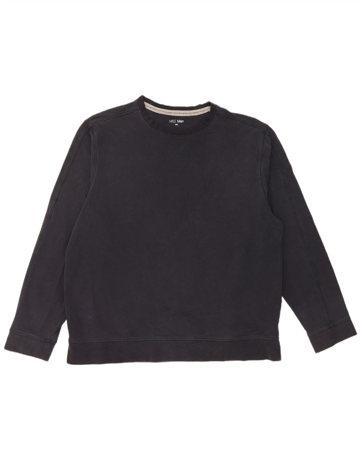 Marks & Spencer Herre Sweatshirt Jumper 2XL Sort Bomuld