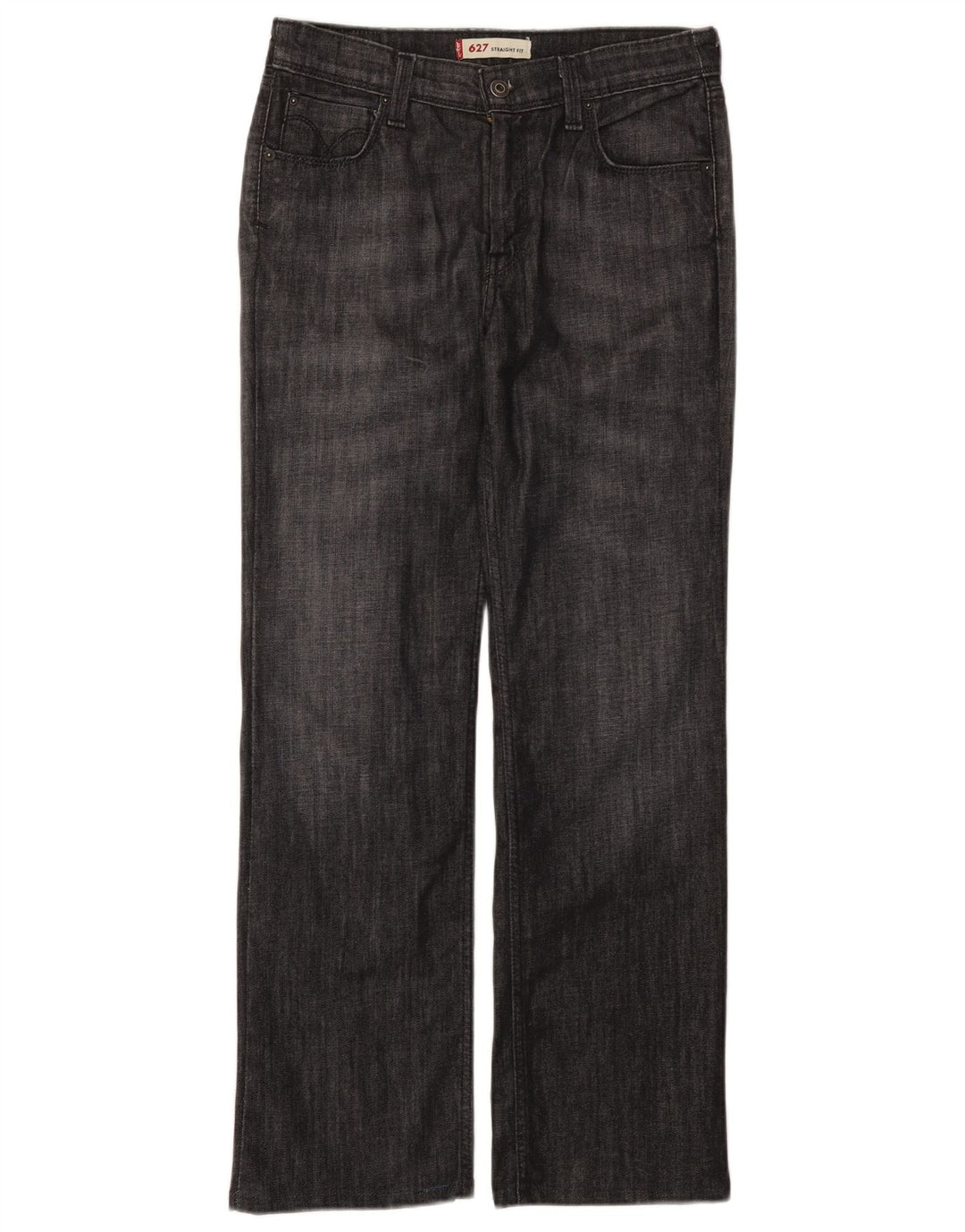 Levi's Dame 627 Straight Jeans W30 L29 Grå Bomuld