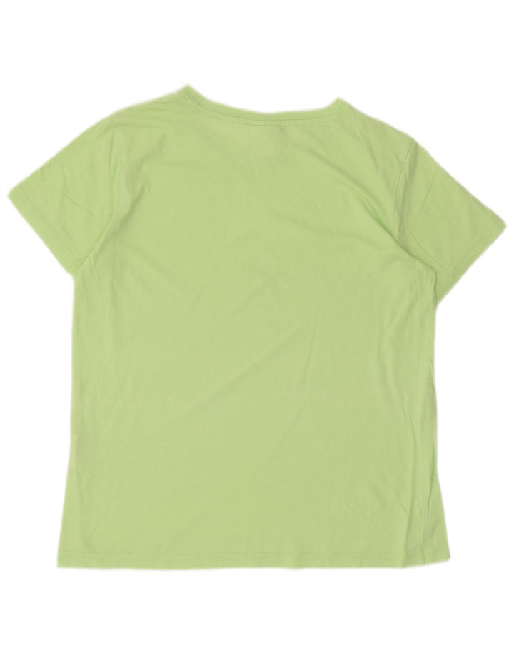 Champion Dame T-Shirt Top UK 12 Medium Grøn Bomuld
