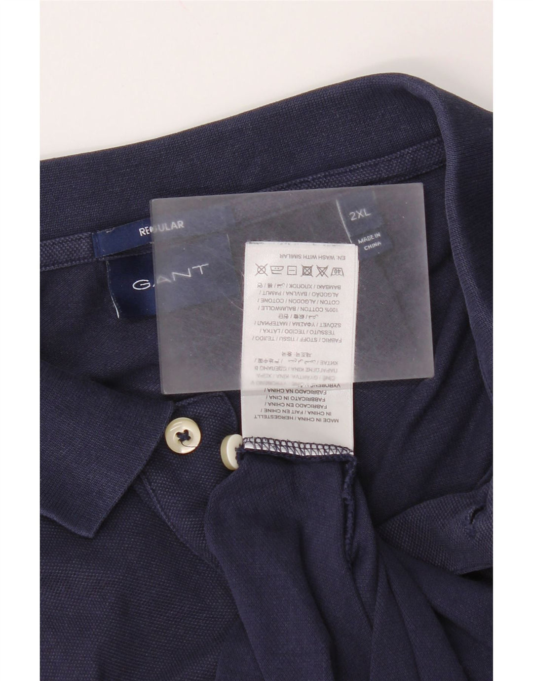 Gant Herre Regular Fit Polo Shirt 2XL Navy Blue Bomuld