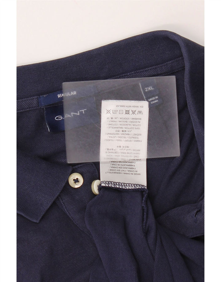 Gant Herre Regular Fit Polo Shirt 2XL Navy Blue Bomuld