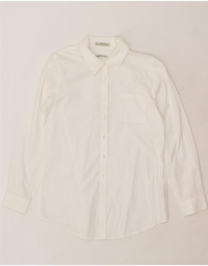 ORVIS Womens Shirt US 10 Large White Cotton Vintage Orvis and Second-Hand Orvis from Messina Hembry 
