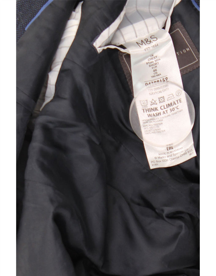 Marks & Spencer Herre 2-knaps Slim Fit Blazer Jacket UK 36 Small Navy Blue