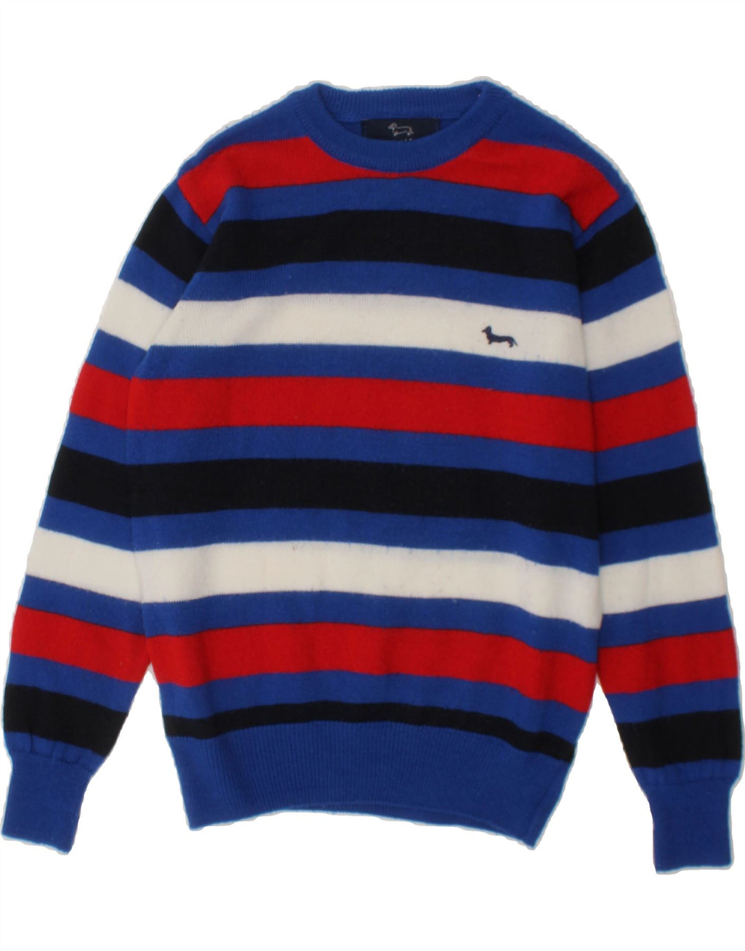 HARMONT & BLAINE Boys Crew Neck Jumper Sweater 5-6 Years Blue Striped Vintage Harmont & Blaine and Second-Hand Harmont & Blaine from Messina Hembry 