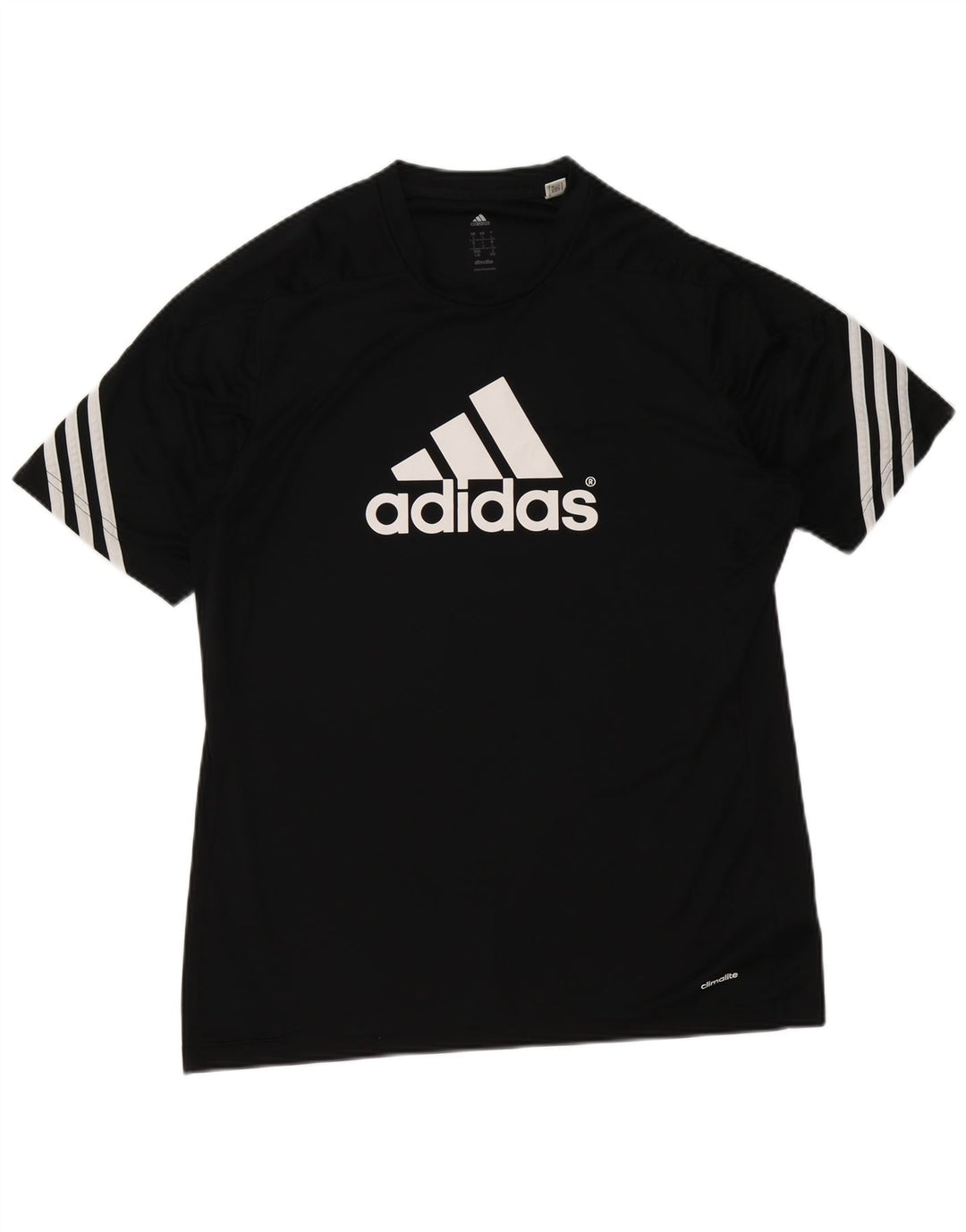Adidas Herre Climalite Grafisk T-Shirt Top Stor Sort Polyester
