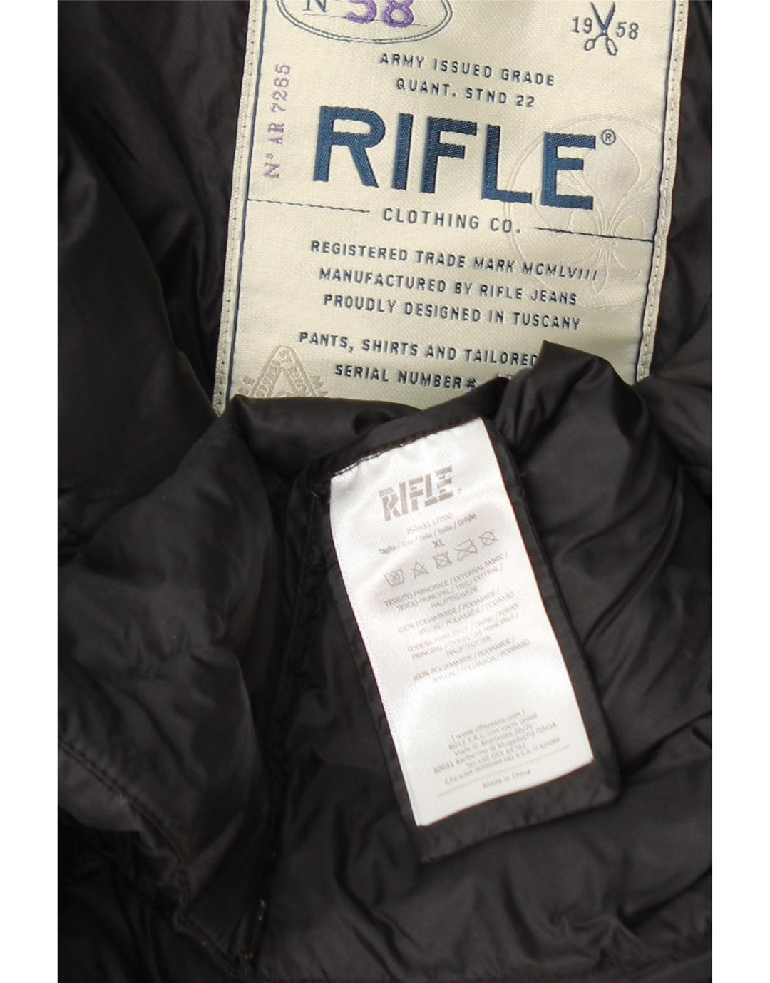 Rifle Dame Polstret Jakke UK 18 XL Sort Polyamid