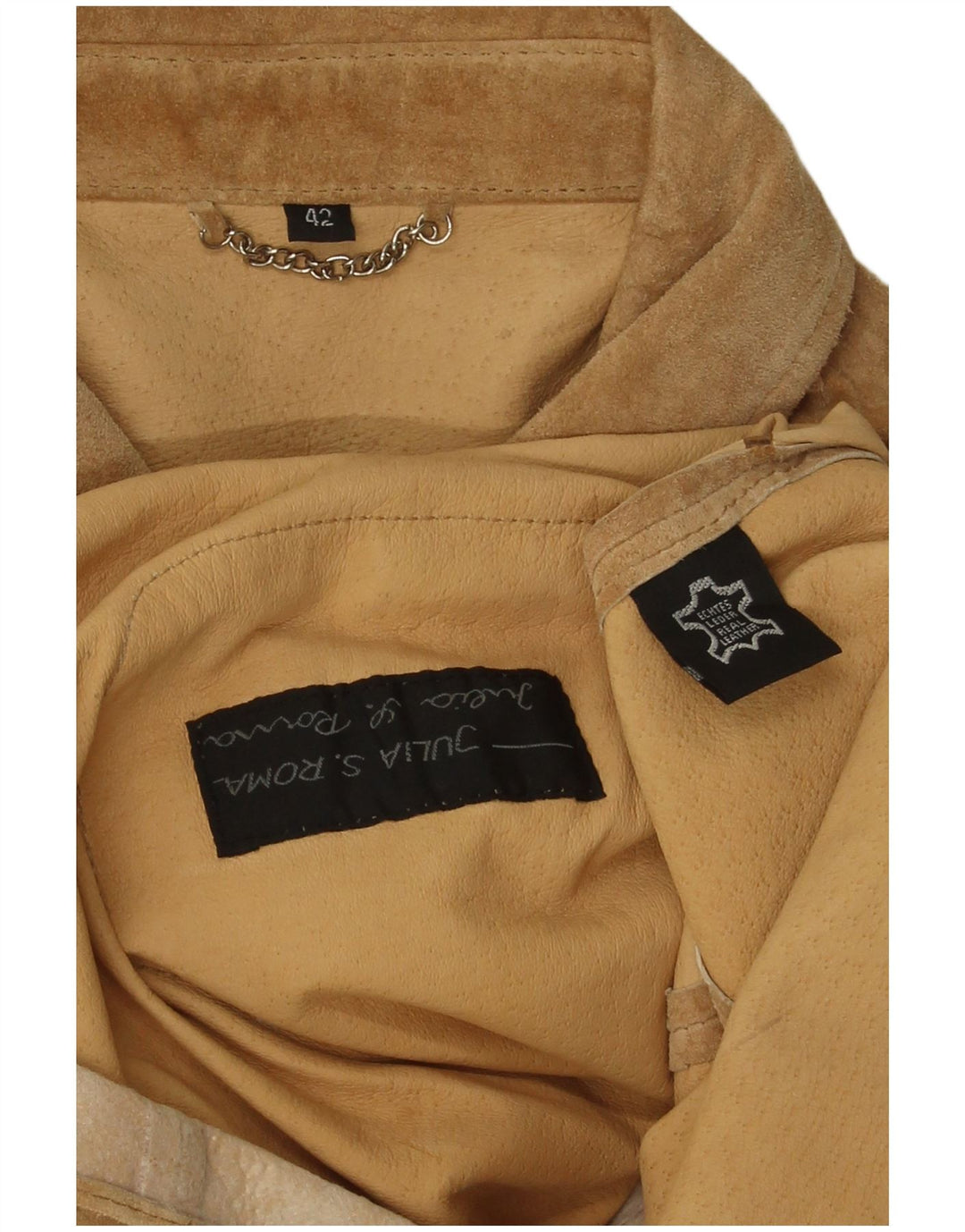 Julia S. Roma Ruskindsjakke til kvinder EU 42 Stor brunt læder