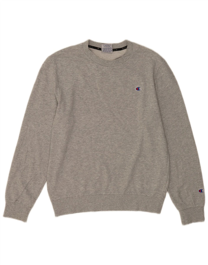 Champion Herre Sweatshirt Jumper Medium Grey Flecked Bomuld