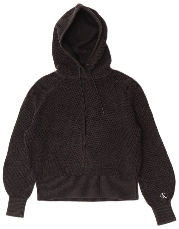 Calvin Klein Jeans Dame hættetrøje oversize sweater UK 10 Small Black