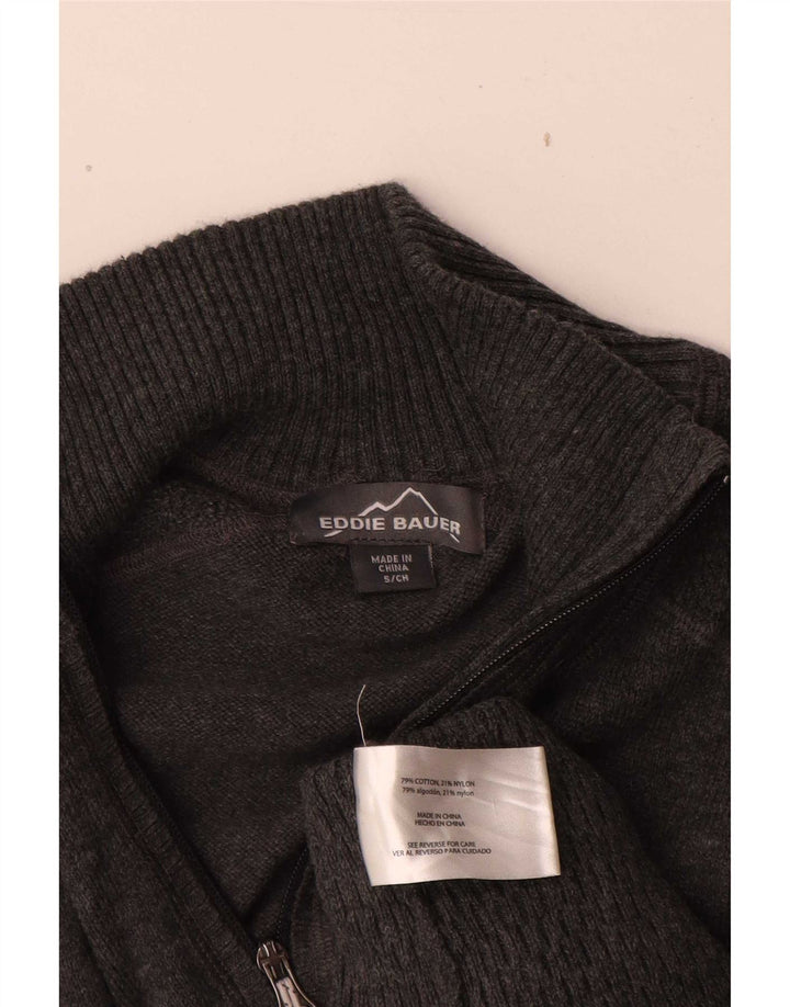 Eddie Bauer Herre lynlås-hals sweater lille grå bomuld