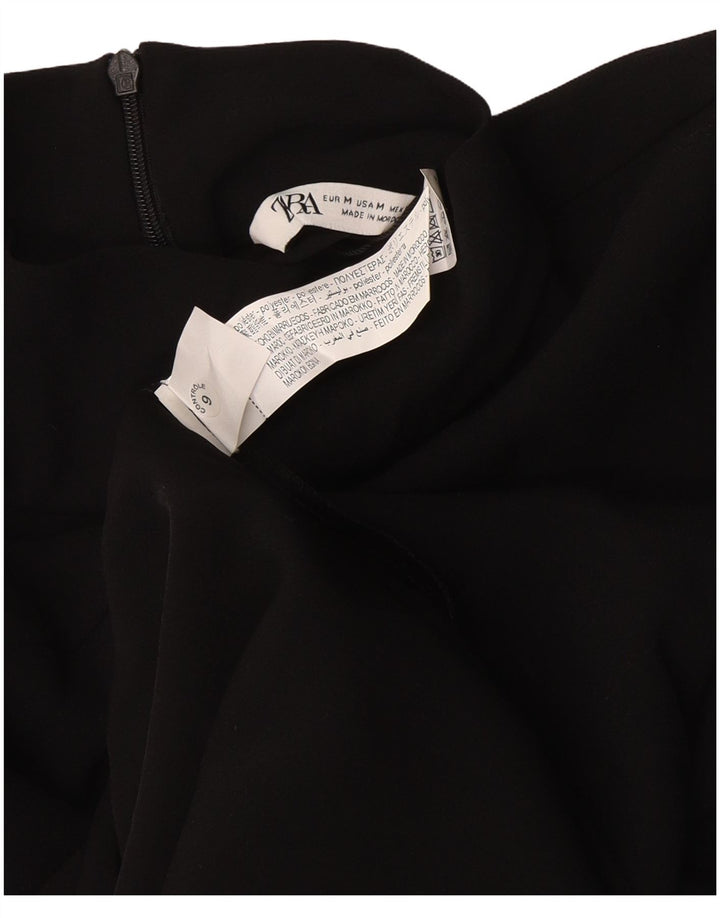 Zara Langærmet Maxikjole til kvinder UK 12 Medium Sort Polyester