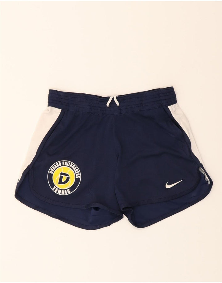 NIKE Mens Sport Shorts Small Navy Blue Colourblock Polyester Vintage Nike and Second-Hand Nike from Messina Hembry 