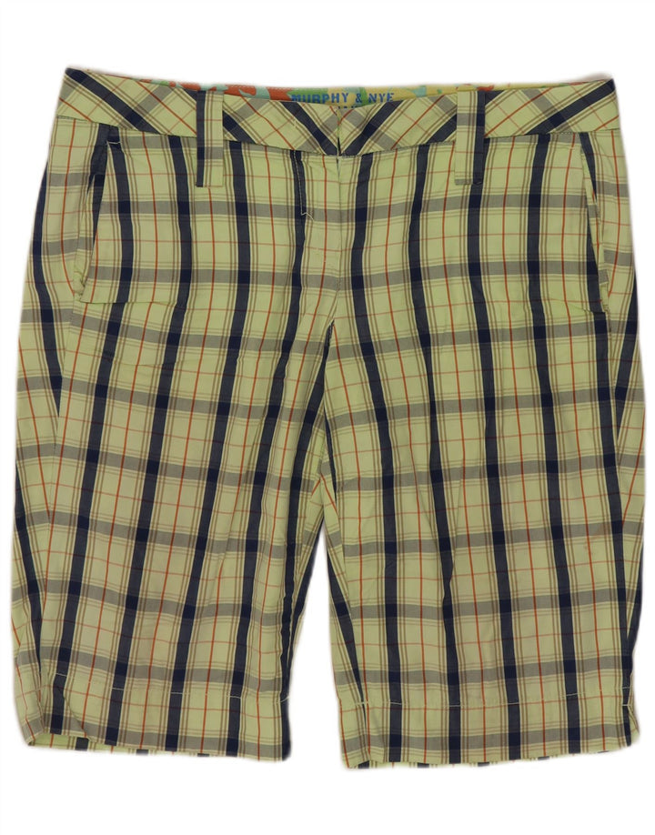 Murphy & Nye Chino Shorts til mænd W34 Large grøn ternet bomuld