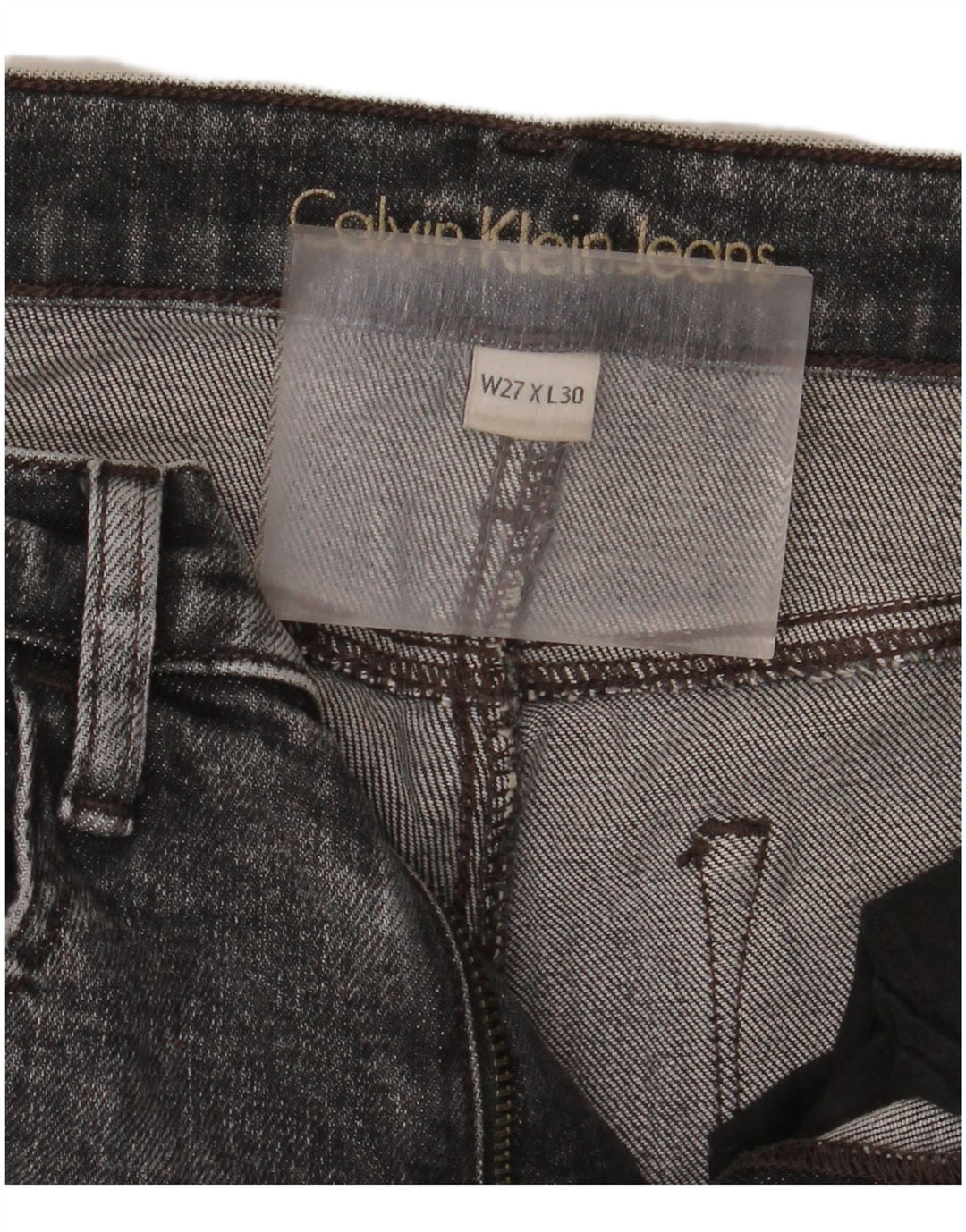 Calvin Klein Dame Distressed Skinny Cropped Jeans W27 L26 Grå